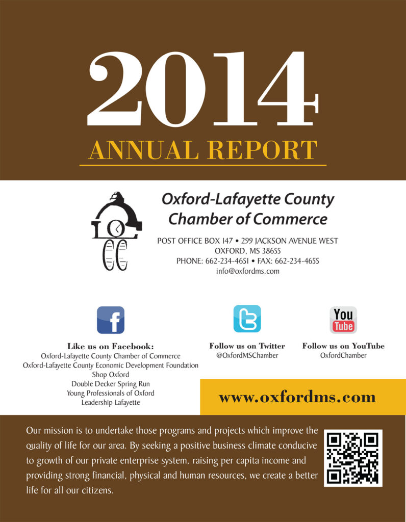Cover image of 2014 Oxford-Lafayette MS Annual Report